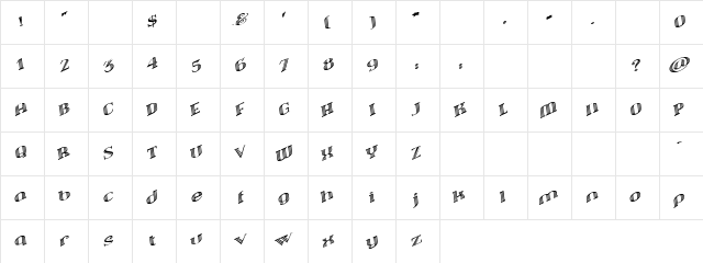 Mandrake Vz Supandi Regular  glyph index