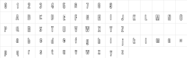 Wall Paper Regular  glyph index