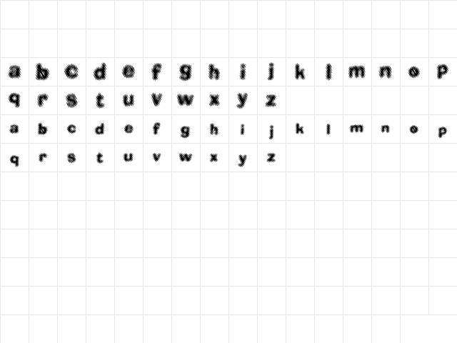 Diager Regular  glyph index