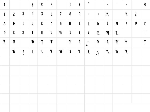 She Talks 2 Regular  glyph index