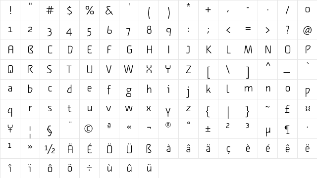 AlegaGreek-Light Regular  glyph index
