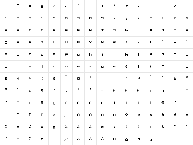 Linesquare Rounded Extended Regular  glyph index