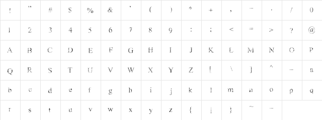 Ganz Egal Regular  glyph index