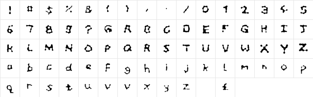 Little Blob Regular  glyph index