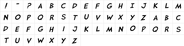 JaySFX Italic  glyph index