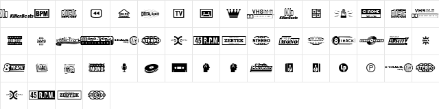 RPM Medium  glyph index