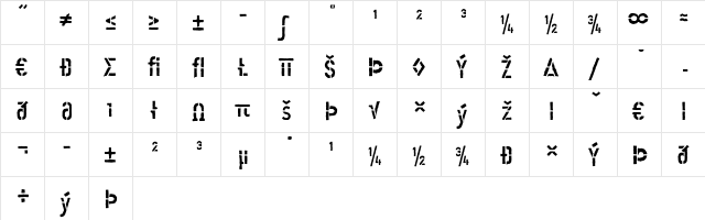 Offline-RoughExpert Medium  glyph index