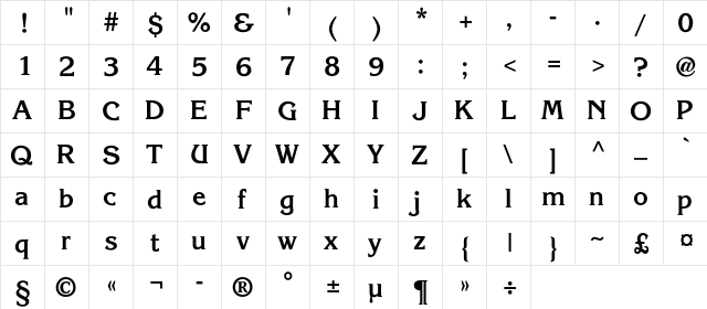 AGKorneliaC Bold  glyph index