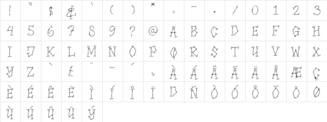 HIGHWAY SHREDDED Regular  glyph index