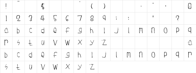 Crools Regular  glyph index