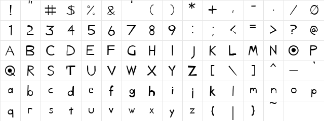 Kagadas Regular  glyph index