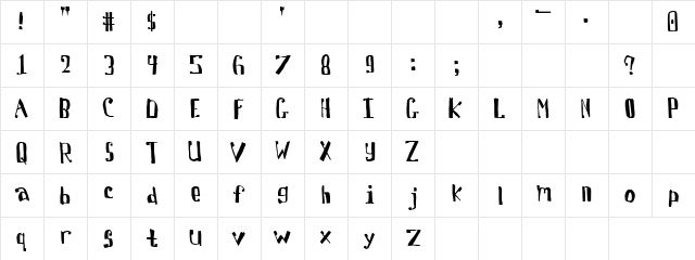 Davidoff Regular  glyph index