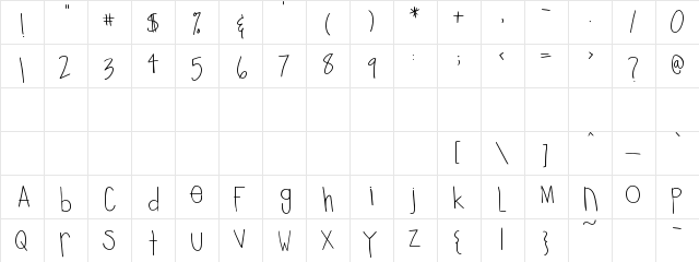 2peas dreamy Regular  glyph index