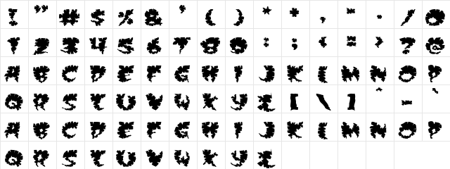 killer mashroom Regular  glyph index