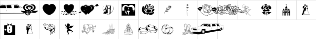 GE Wedding Bliss Regular  glyph index