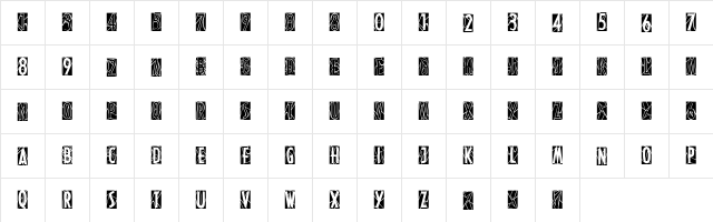 ModernStainedGlass Regular  glyph index