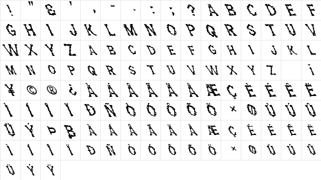FZ WACKY 28 LEFTY Normal  glyph index