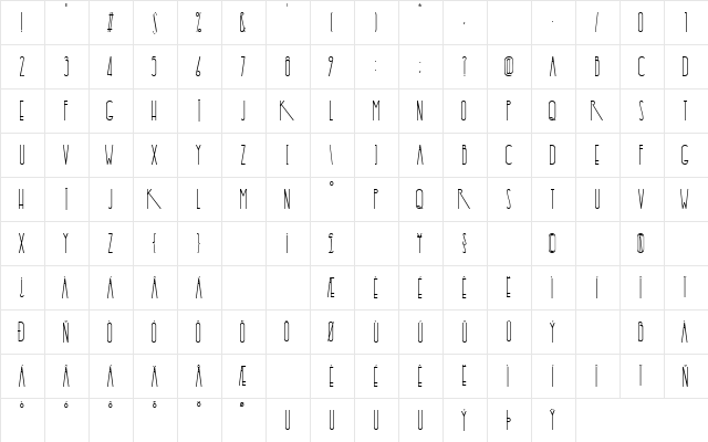 Yaroslav Regular  glyph index