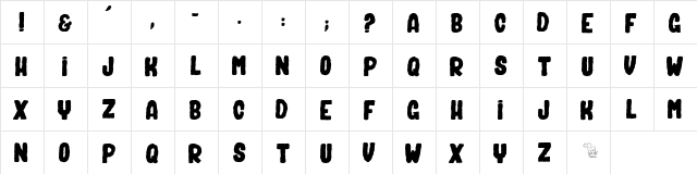 BAD SPIRIT Regular  glyph index