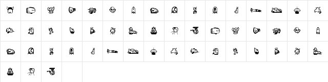 ovni Regular  glyph index