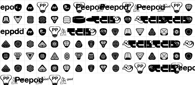 Peepod Medium  glyph index