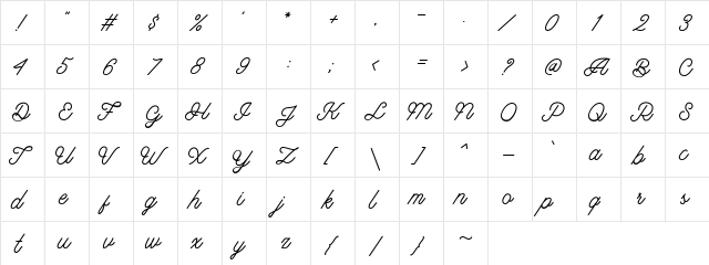 Riverside DEMO Regular  glyph index
