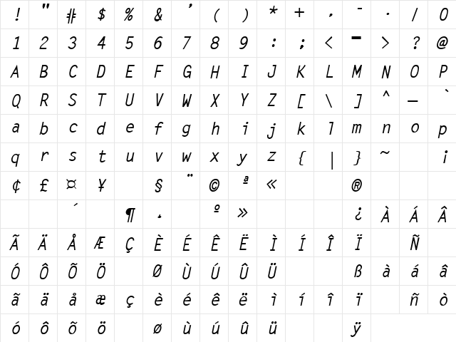 Celebration Day 7 Regular  glyph index