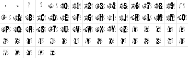 BJF Hunnybee Regular  glyph index