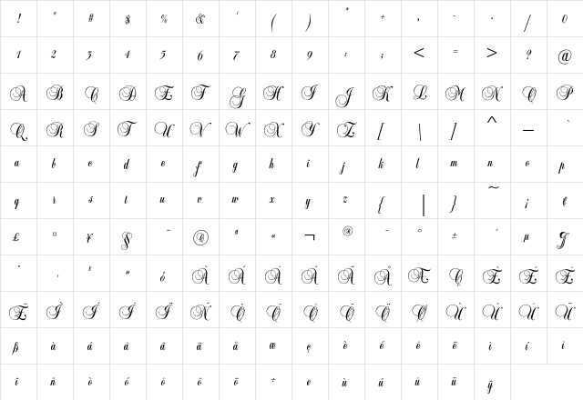 BalmoralEF Alternate  glyph index