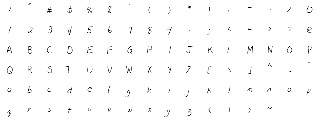 LD Print 5 Regular  glyph index