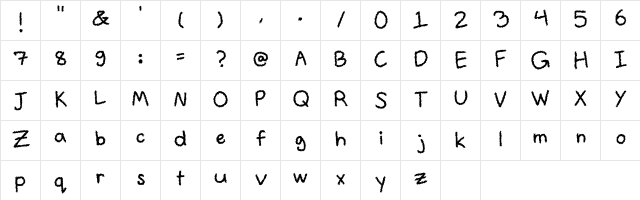 Angelknives Regular  glyph index