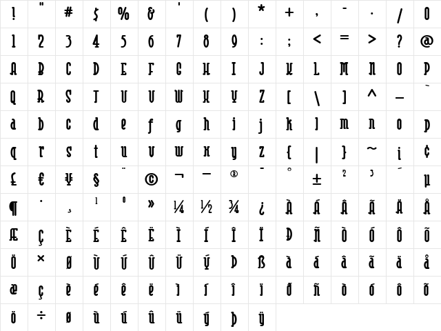 Risky Business Round NF Bold Regular  glyph index