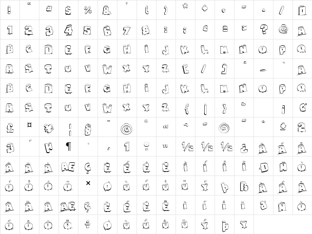 Snaps Taste Christmas Regular  glyph index