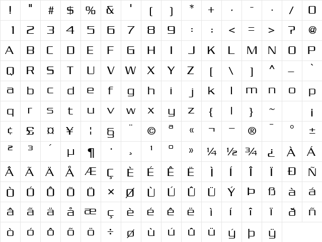 BoostLightSSK Regular  glyph index