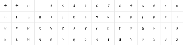 SPONGECAKE Regular  glyph index