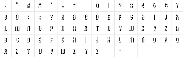 RONALD Regular  glyph index
