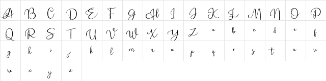 Alleysha Regular  glyph index