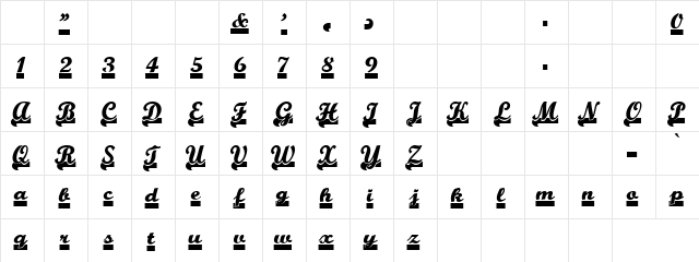 Base Line Regular  glyph index