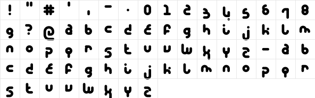 Candy Haus Regular  glyph index