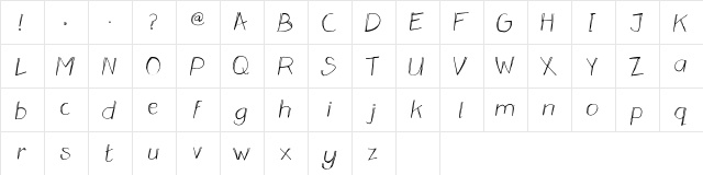 Nevermind Regular  glyph index