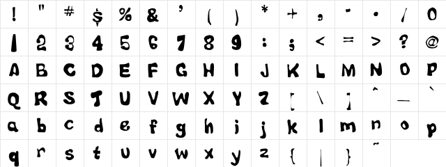 AdLib Regular  glyph index