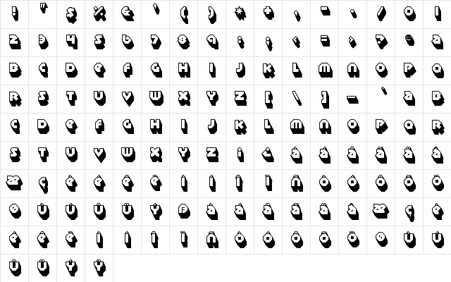 Sudbury Basin 3D Regular  glyph index