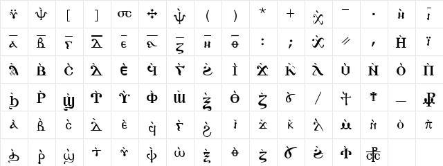 AntoniousJ Jencom  glyph index