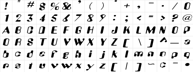 AlienEyeExtended Regular  glyph index