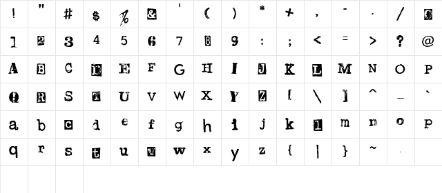CK Mix n Match Regular  glyph index
