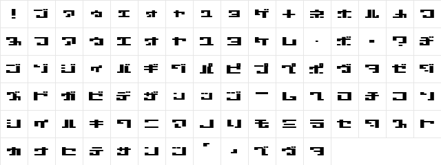 Lovelyblock Regular  glyph index