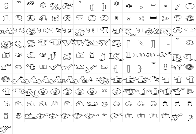 FZ JAZZY 47 HOLLOW EX Normal  glyph index