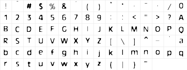 BN-Aliens Regular  glyph index