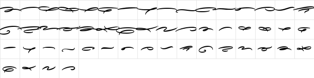 Avelana Deco Bold PERSONAL USE Regular  glyph index
