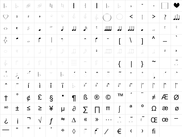 lasolsi_figuras Regular  glyph index